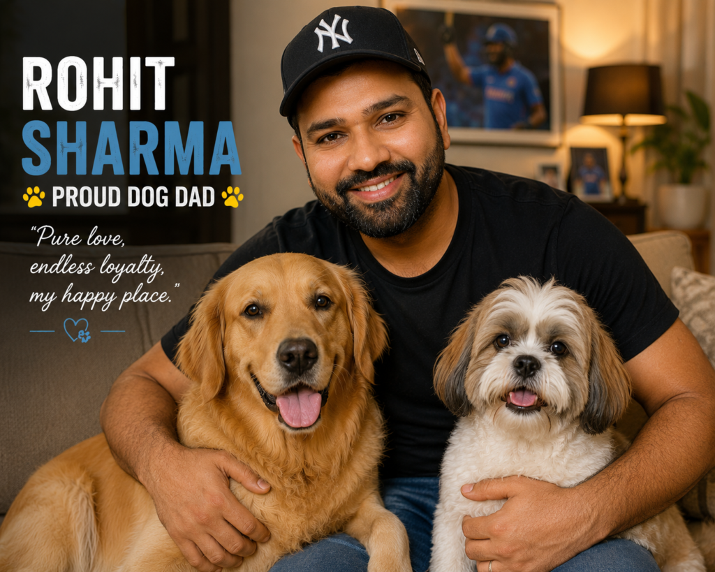 Rohit Sharma with their Dog famous cricketers